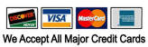 We Accept All Major Credit Cards