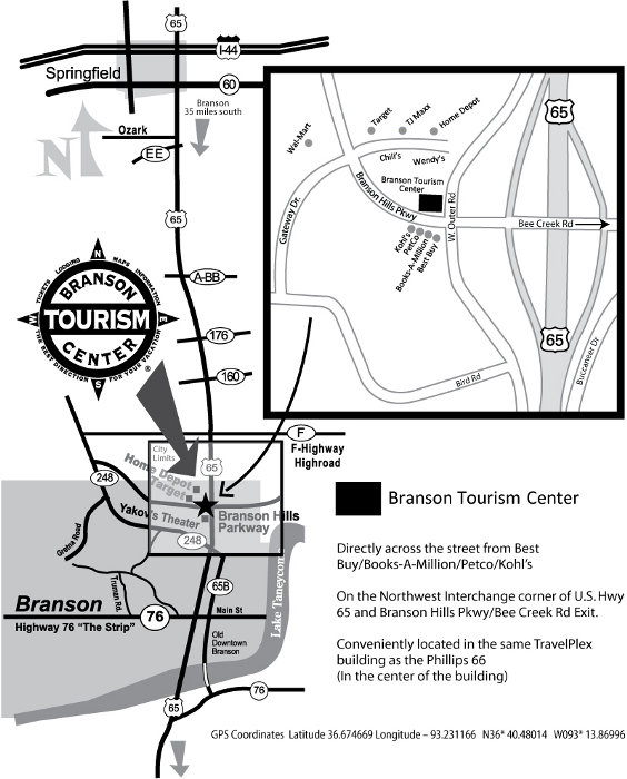 Directions and Maps to Branson Tourism Center Branson Tourism Center