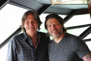 Billy Dean, right, and Paul Harris on the bridge of the "Landing Princess" during the cruise.