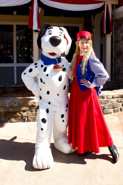 "Lucky the Rescue Dog "and his trainer, "Abby Barker."