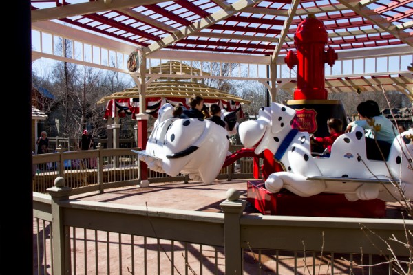 Lucky's Dizzy Dogs, a bouncy ride on Dalmatians racing around a fire hydrant, is sure to be hit with the younger "recruits."