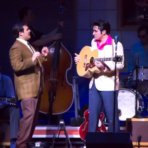 Derek Garza as Sam Phillips  having a heart to heart with Elvis Presley.