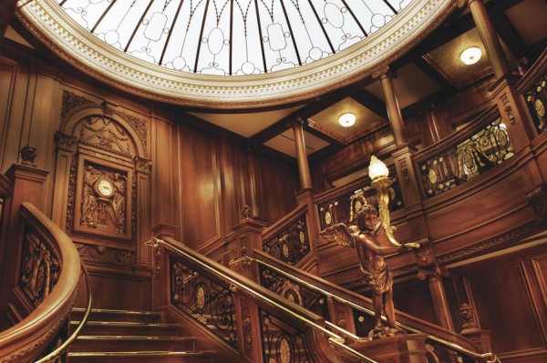 The full scale replica of the Titanic's Grand Stair Case has been the site of many romantic moments.