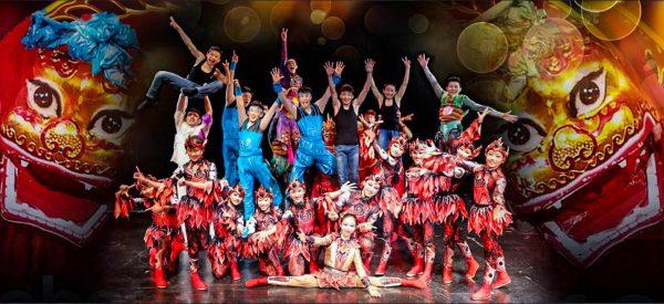 Fun shot of the cast of The Acrobats of China Featuring The New Shanghai Circus