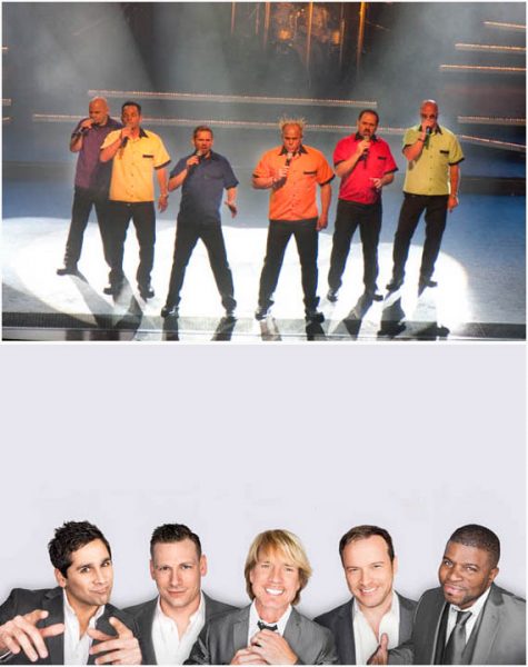 Two of the finest a cappella groups anywhere, SIX, top, and Rockapella.