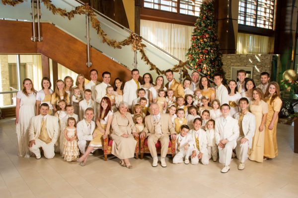 Lena and her late husband Gary, surrounded by the Hughes family.