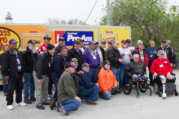 Purple Heart Recipients at weigh in for Trout Tournament astScotty's Tout Dock